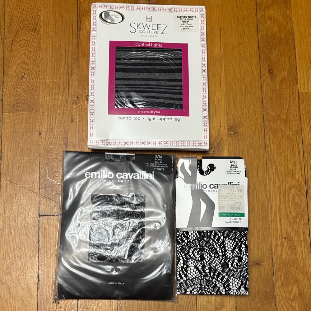 Emilio Cavallini and Skweez Couture Tights Hosiery Set